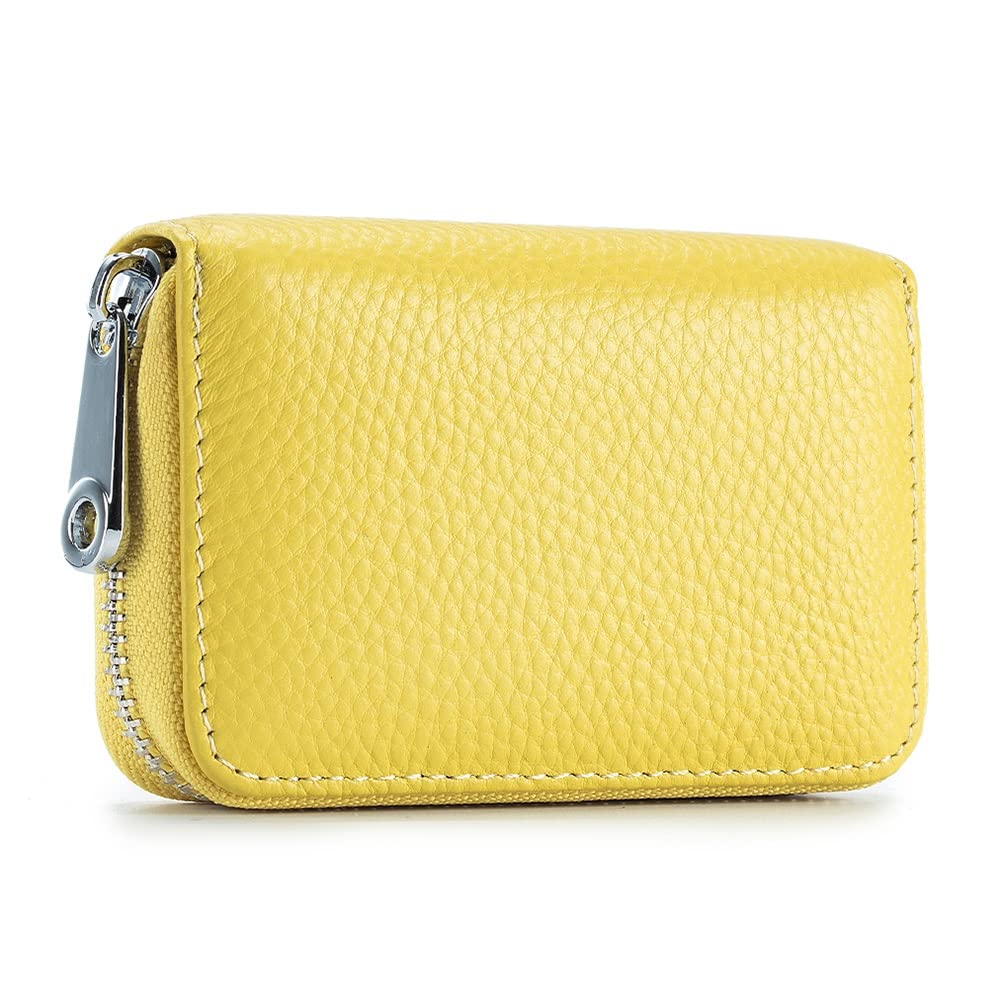 EASTNIGHTS RFID Credit Card Holder Genuine Leather Credit Card Wallet with Zipper