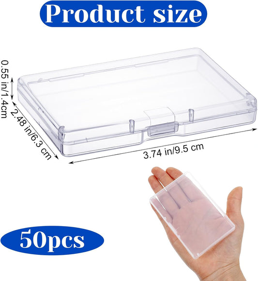 50 Packs Business Card Case, Credit Cards Cases, Eyelash Cases Holder, Plastic Clear Small storage Case for Business Cards, Credit Card, Eyelash and Gadgets