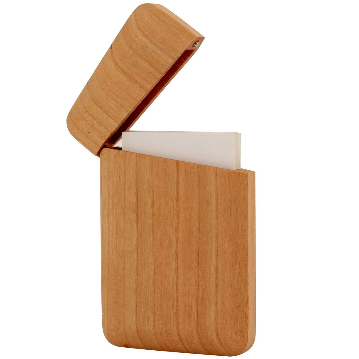 Wood Business Card Holder Wooden Magnetic Business Card Case Portable Simple (Black Walnut)