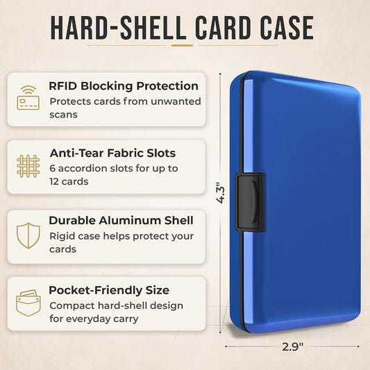 TopMost Aluminum Credit Card Holder, RFID Blocking Wallet for Women & Men