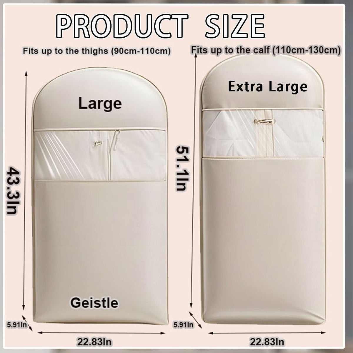 2025 Space Saving Hanging Garment Bag with Self Compression Zipper, Transparent Visibility Space Saving Hanging Protector for Down Coat with Self Compression Zipper (Extra Large)