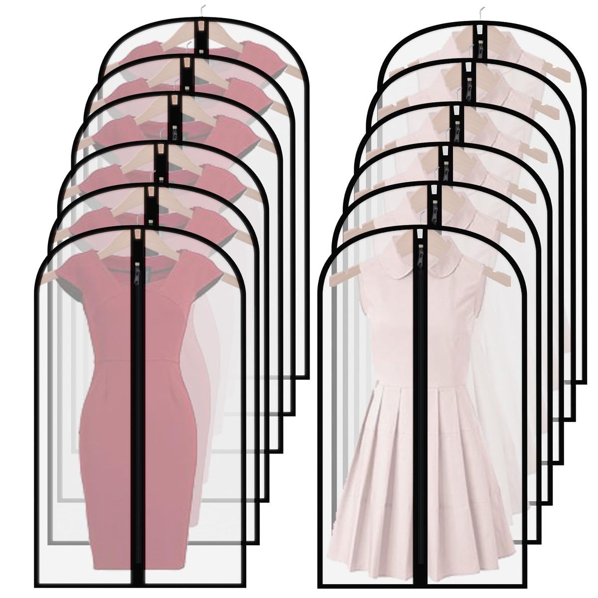 60" Extra-Long Hanging Garment Bags for Dresses & Gowns
