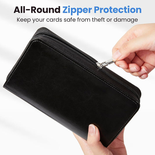 Sooez Professional Zip-Enclosed Business Card Holder Organizer for 240 Card