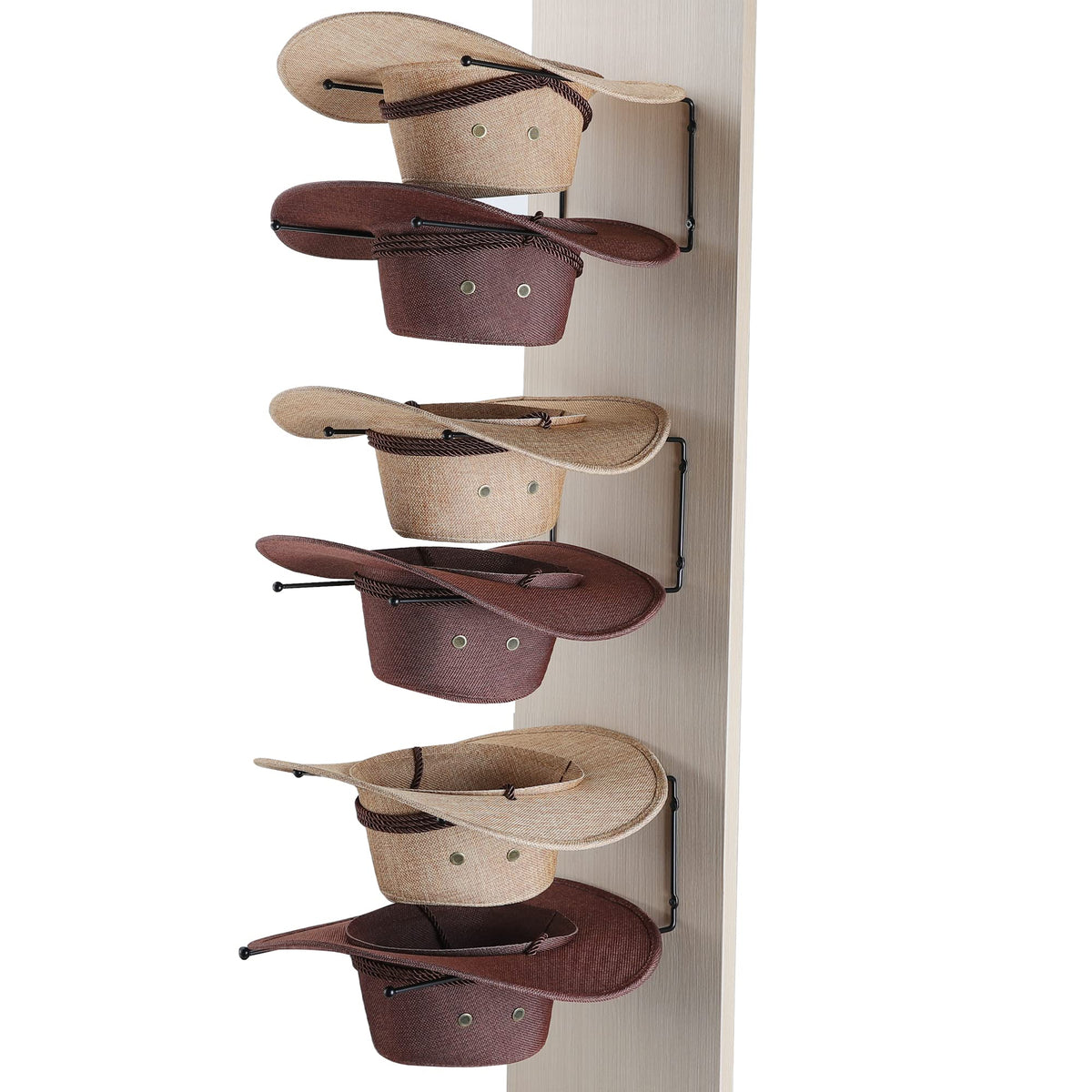 Taozun Cowboy Hat Rack Wall Mount, 4 Pack Curved Hat Holder for Display