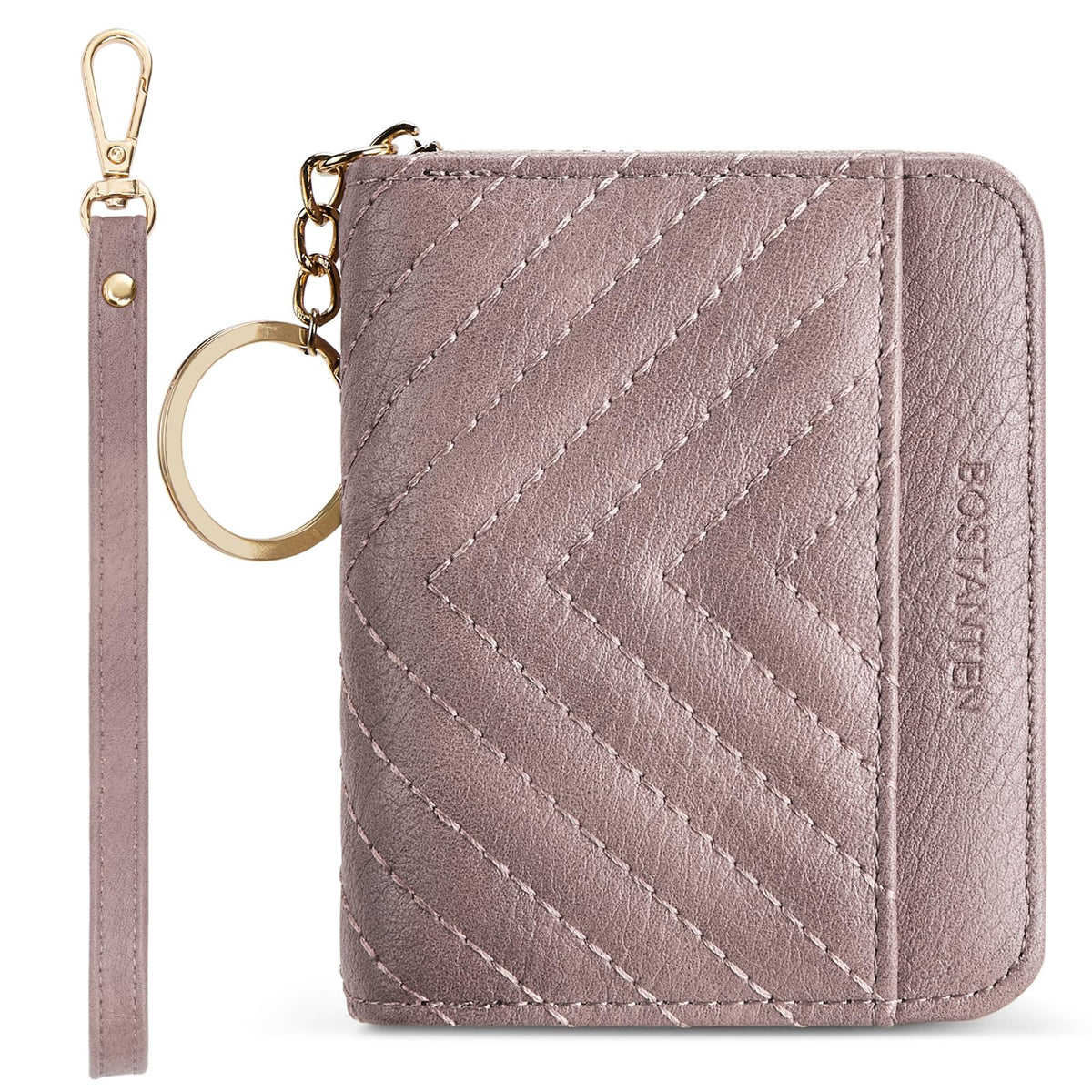 BOSTANTEN Credit Card Holder Small RFID Wallet Women with Keychain Wristlet