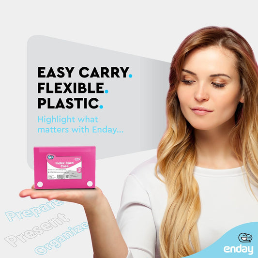 3" X 5" Index Card Case Holds 100 Cards Includes Business Card/Index Holder and 5 Tab Dividers Comes in Assorted Color – (Pack of 4) By (Emraw)
