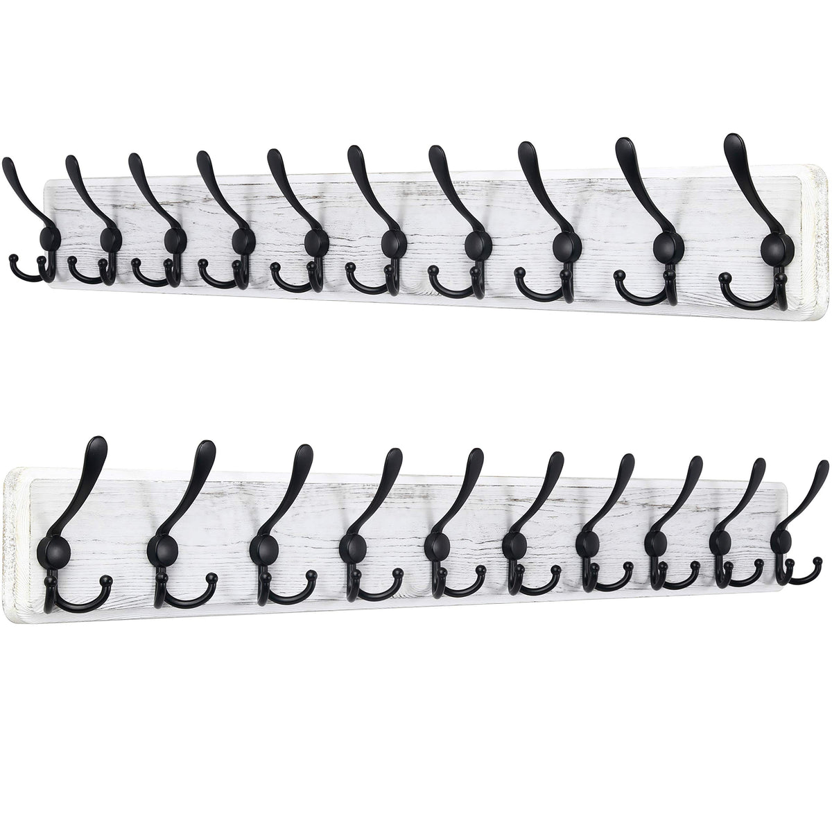 SKOLOO Rustic Coat Rack Wall Mount, 16" Stud Spacing, Solid Wood, Brown