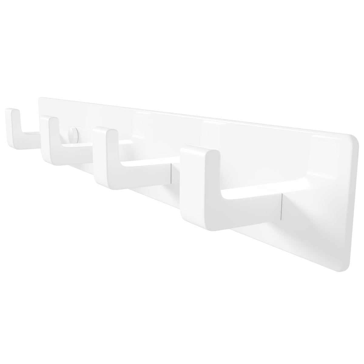 Black Coat Rack Wall Mount - 12.5" Rail with 4 Right-Angle Hooks(1 Pack)