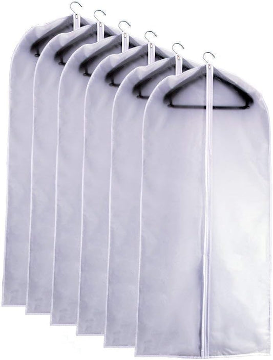 Garment Bags for Hanging Clothes 24" x 48"Coat Covers for Closet Foldable Washable Dress Bags for Hanging Clothes for Long Dress Dance Costumes Suits Gowns Coats