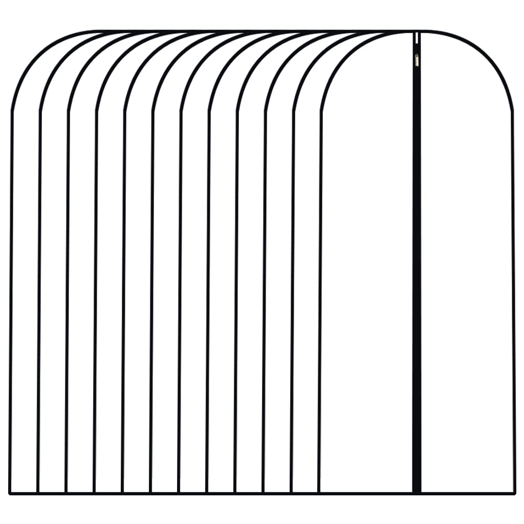 Hanging Garment Bag (Set of 6) Black Side Breathable Dress Bags for Hanging Clothes Cloth Cover for Closet Clear Full Zipper Bags for Coat Clothes Storage (24'' x 54'', Black)