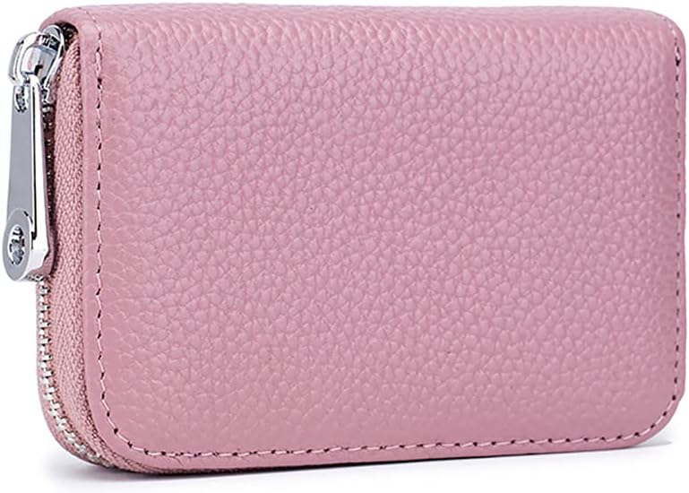 EASTNIGHTS RFID Credit Card Holder Genuine Leather Credit Card Wallet with Zipper