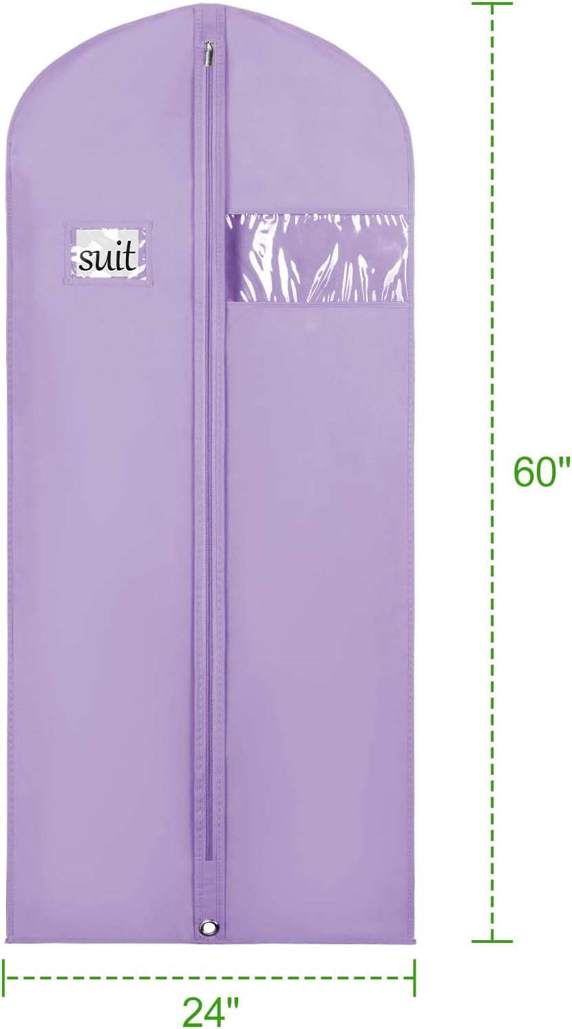 KEEGH 60 in Garment Bags for Hanging Clothes (Set of 6) Purple