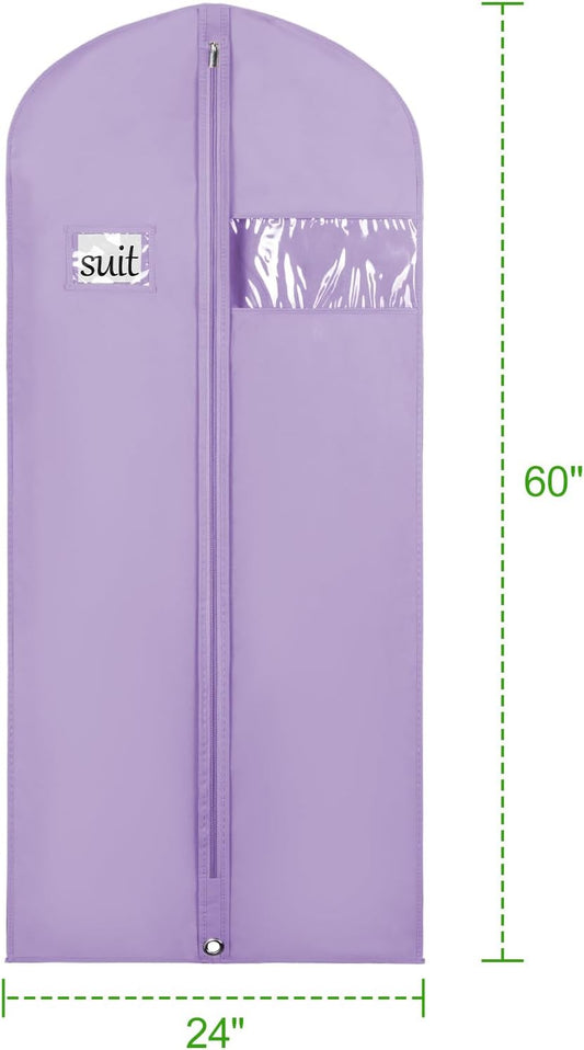 KEEGH 60 in Garment Bags for Hanging Clothes (Set of 6) Purple