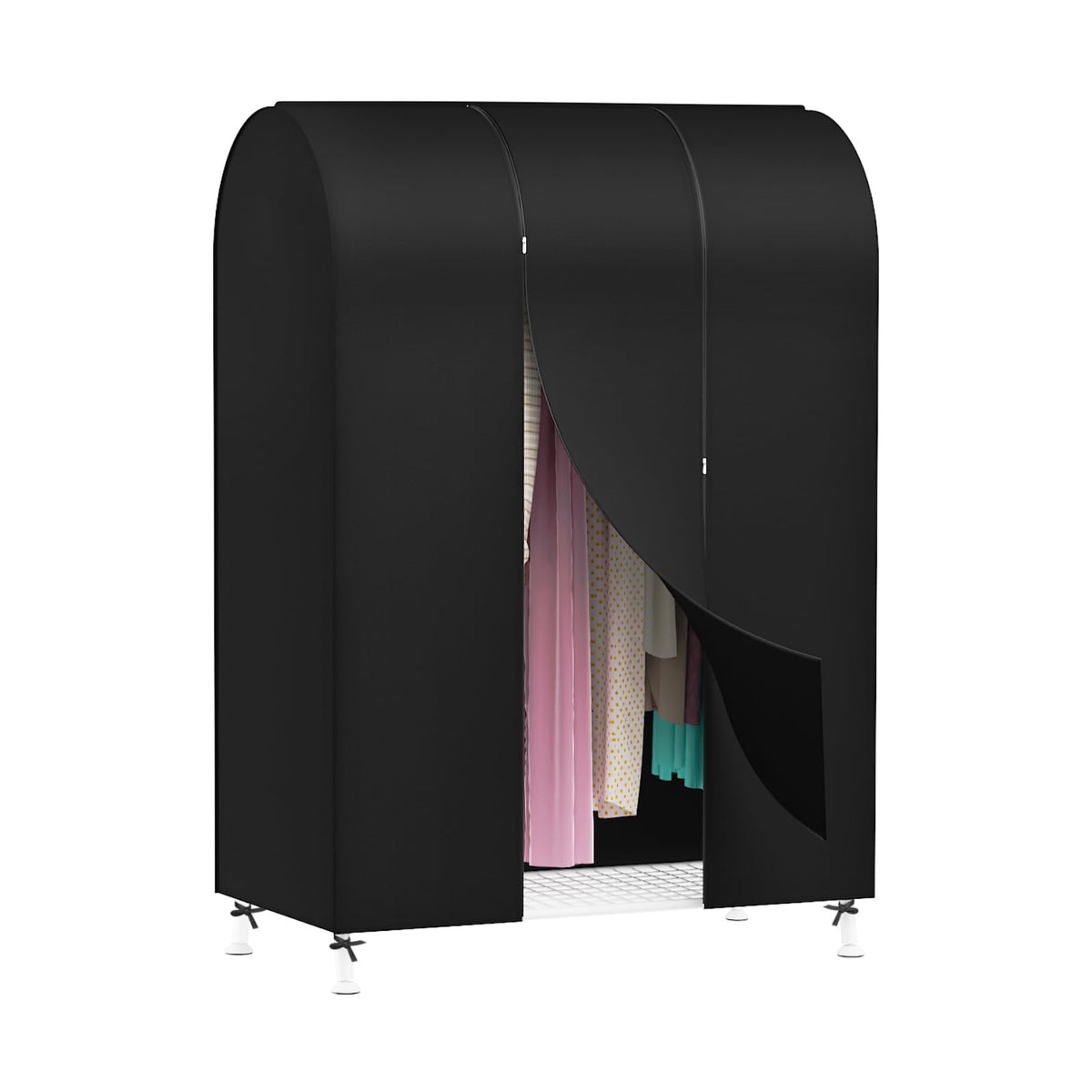 Zilink Garment Rack Cover Clothes Rack Cover Wardrobe Cover 60in, Black