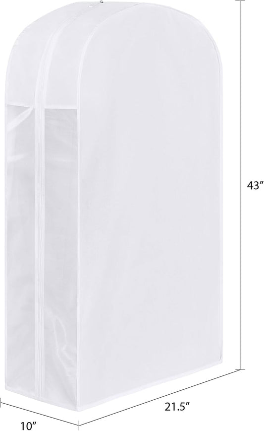 43 Inch Premium Cotton Garment Bag for Hanging Clothes and Storage