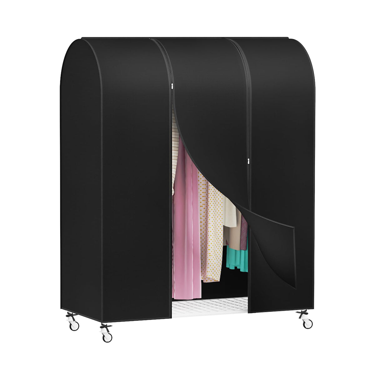 Zilink Garment Rack Cover Clothes Rack Cover Wardrobe Cover 60in, Black