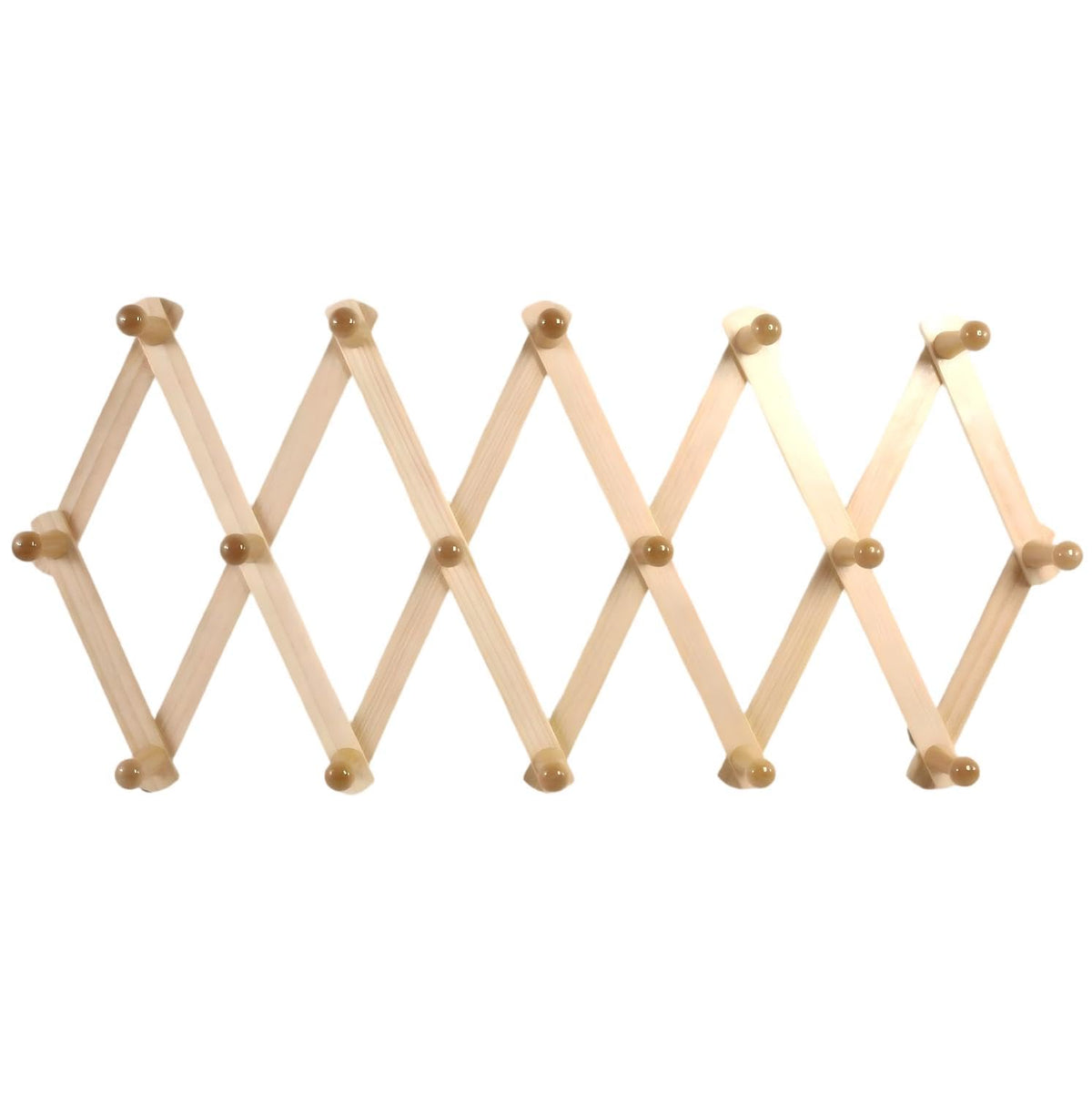 AMAPON Accordion Wall Hanger Expandable Coat Hat Rack 13 Peg Hook (Walnut)