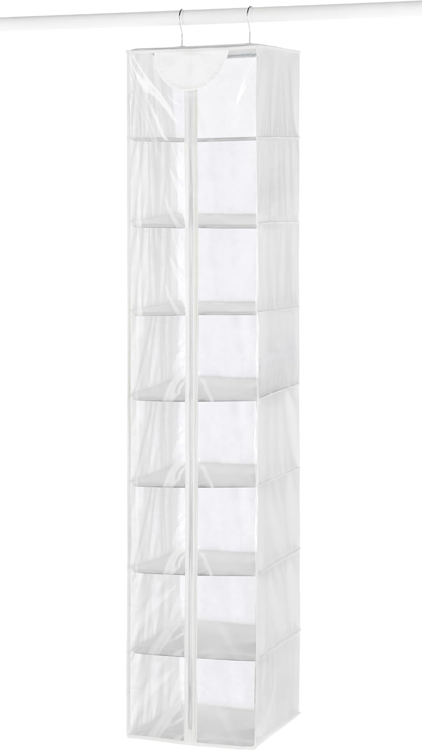 Whitmor Crystal Clear Hanging Sweater Bag - White