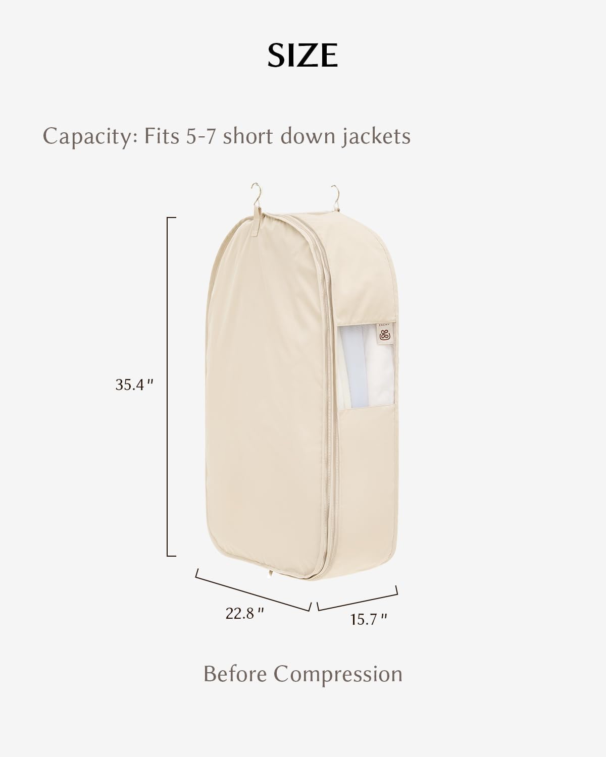 EACHY Garment Bag for Hanging Clothes, Space Saving Dustproof Clothes Cover with Self-Compression Zipper, Visible Closet Organizer for Closet Storage