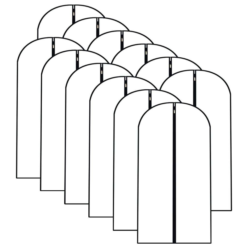 Hanging Garment Bag (Set of 6) Black Side Breathable Dress Bags for Hanging Clothes Cloth Cover for Closet Clear Full Zipper Bags for Coat Clothes Storage (24'' x 54'', Black)