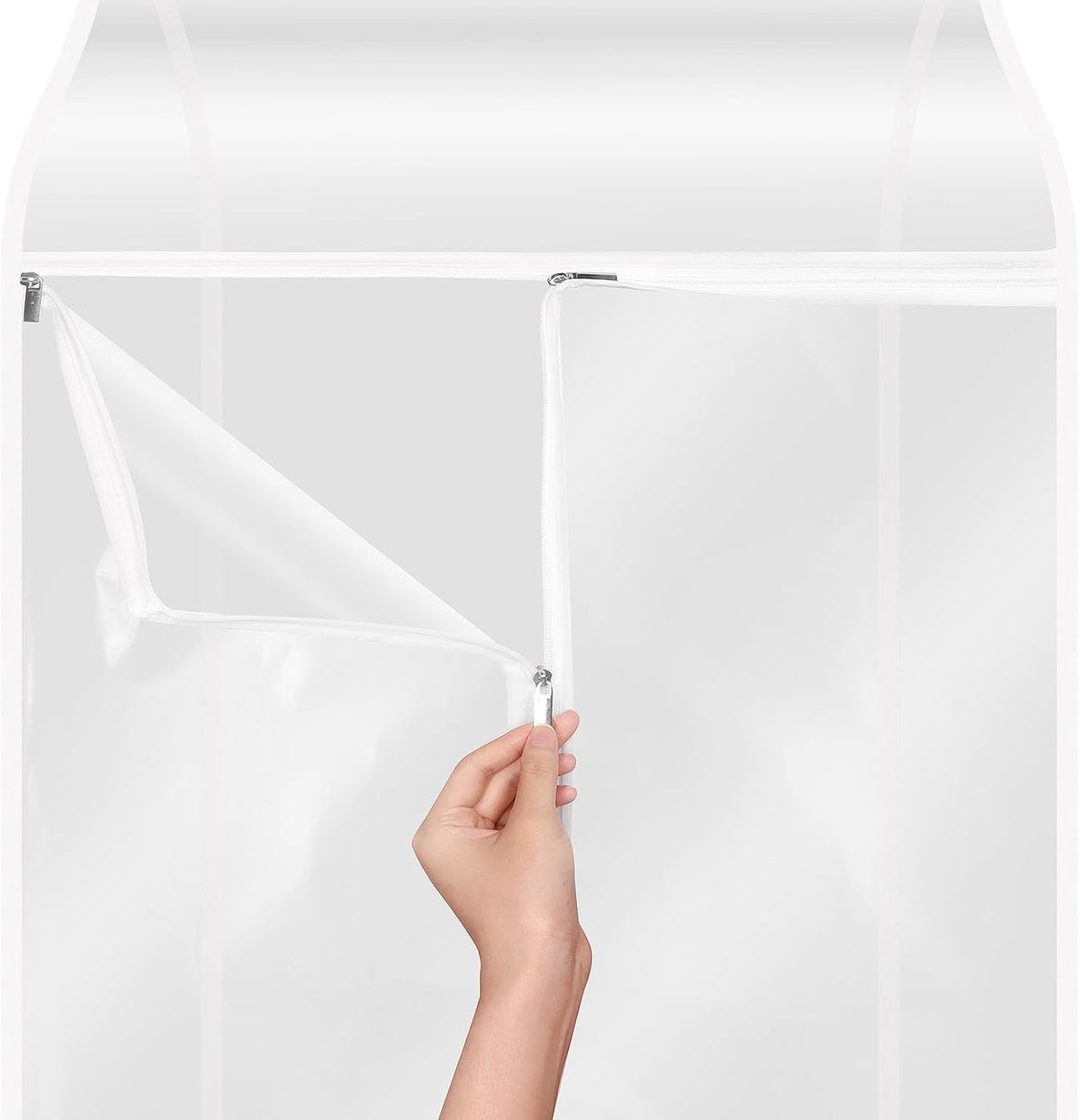 Zilink Dress Bags for Hanging Clothes Clear Garment Rack Cover 60 in, 2Pack