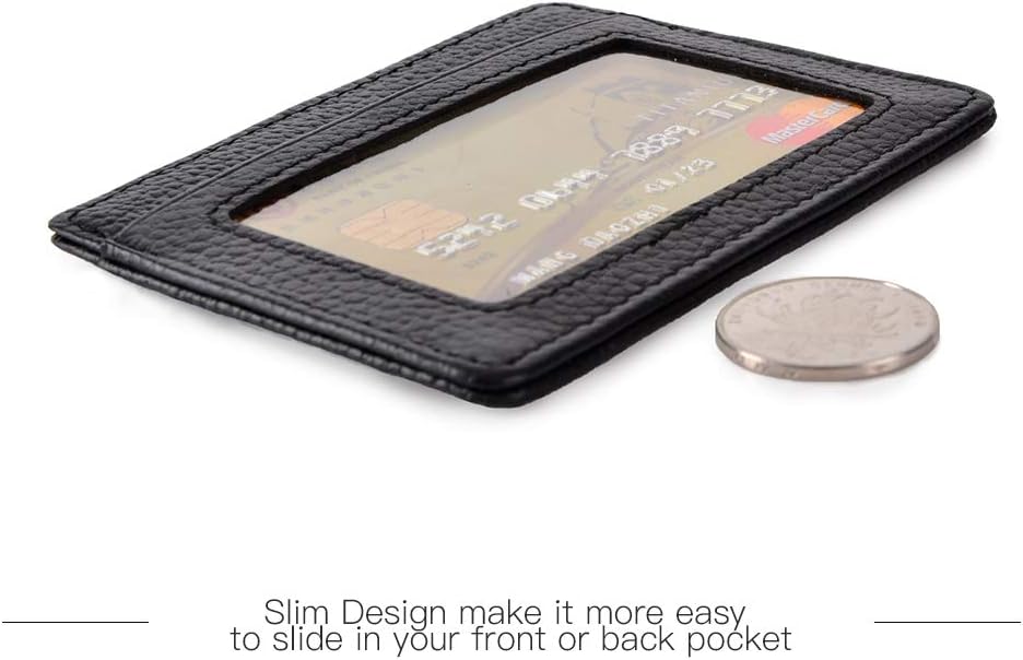 EASTNIGHTS Credit Card Holder Slim Wallet Leather Minimalist Wallet with ID Window