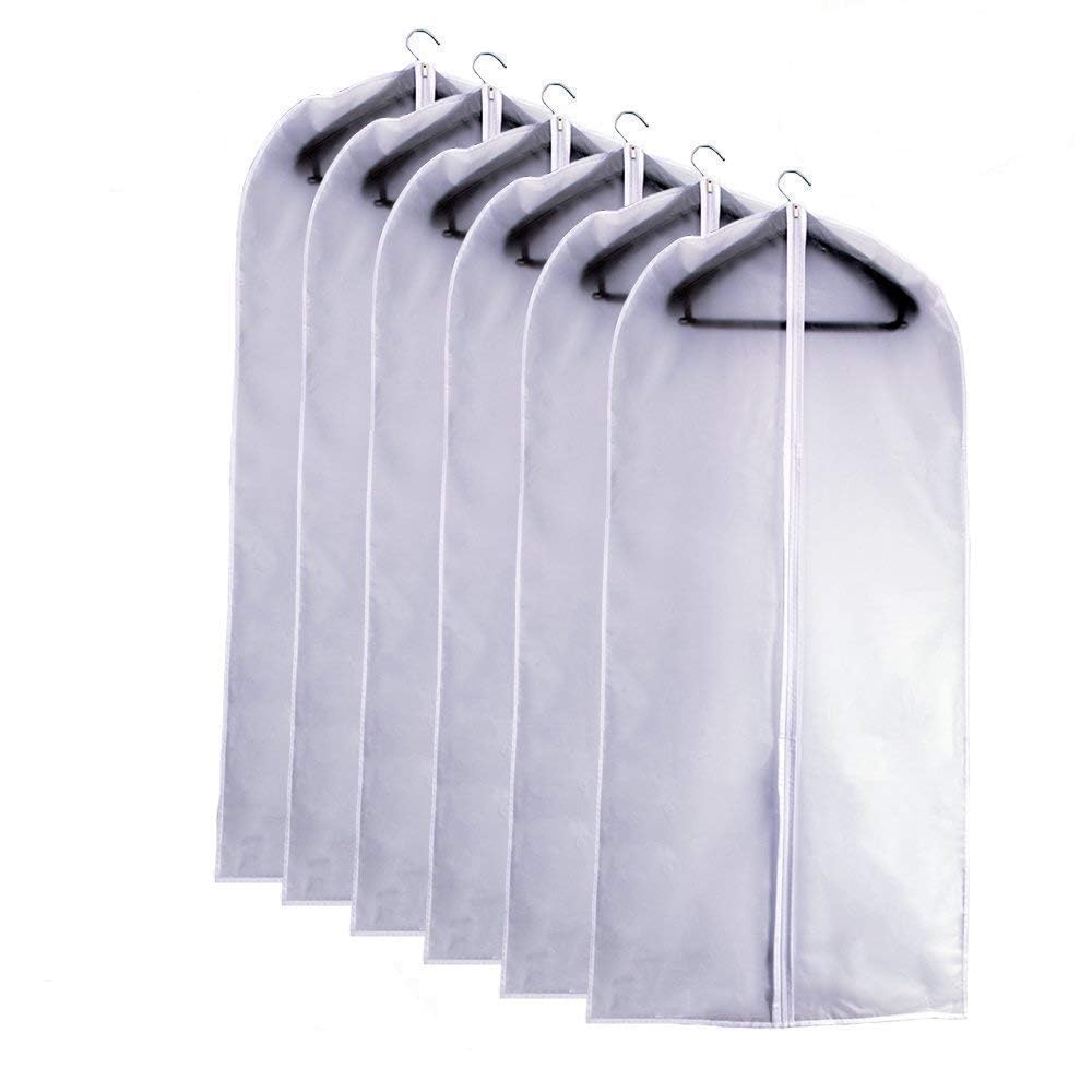 Garment Bags for Hanging Clothes 24" x 40"Coat Covers for Closet Foldable Washable Dress Bags for Hanging Clothes for Long Dress Dance Costumes Suits Gowns Coats