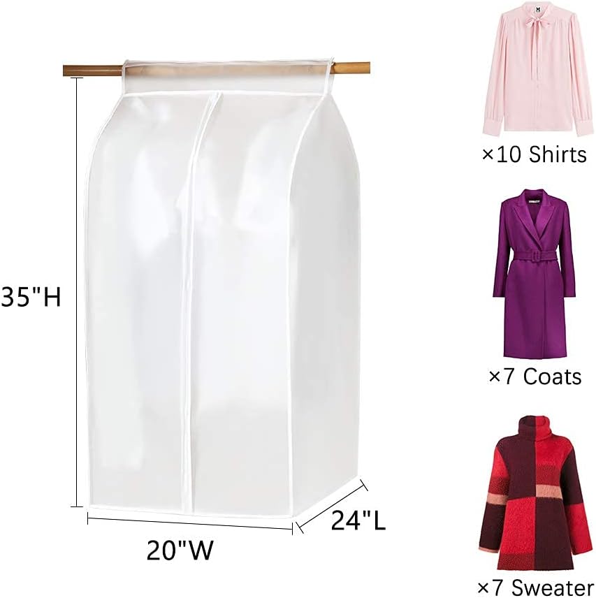 XIAKE Garment Bags M/oth-proof Dust Cover Coat Hanging Clothes Storage Bag Premium Thickened Clothing Organizer Moisture-proof Dust-proof Clothes Cover