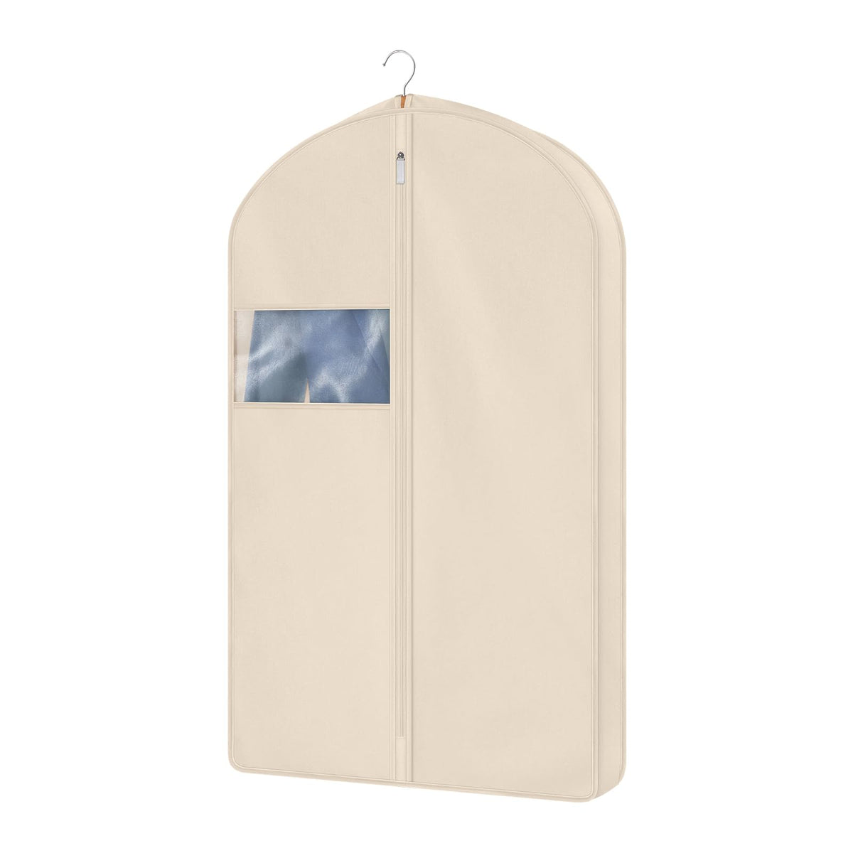 Univivi Cotton Garment Bag, Suit Bag with Clear Mesh Window 40 In, 3 PCS