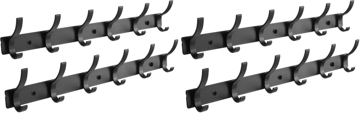 Optish Coat Rack Wall Mount, Coat Hook Wall Mount, Wall Hooks for Hanging, Hat Rack for Walls, Coats Hanger with 12 Hook, Towel Hooks for Bathrooms (2 Pack, White)