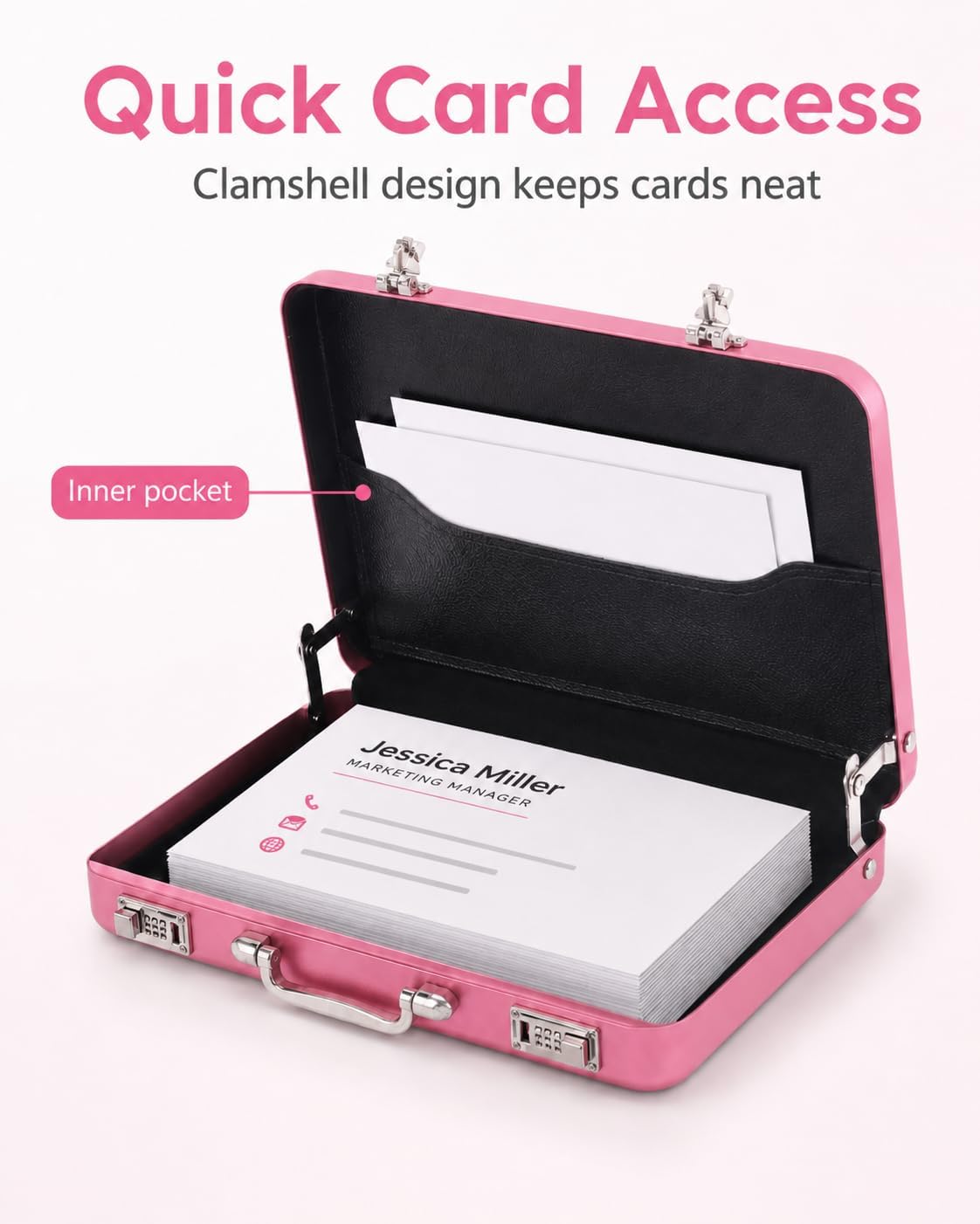 IMIKEYA Business Card Holder: Mini Business Card Storage Box Case for Men Or Women Waterproof Aluminium Briefcase Pocket Credit Holders for Men Organizer