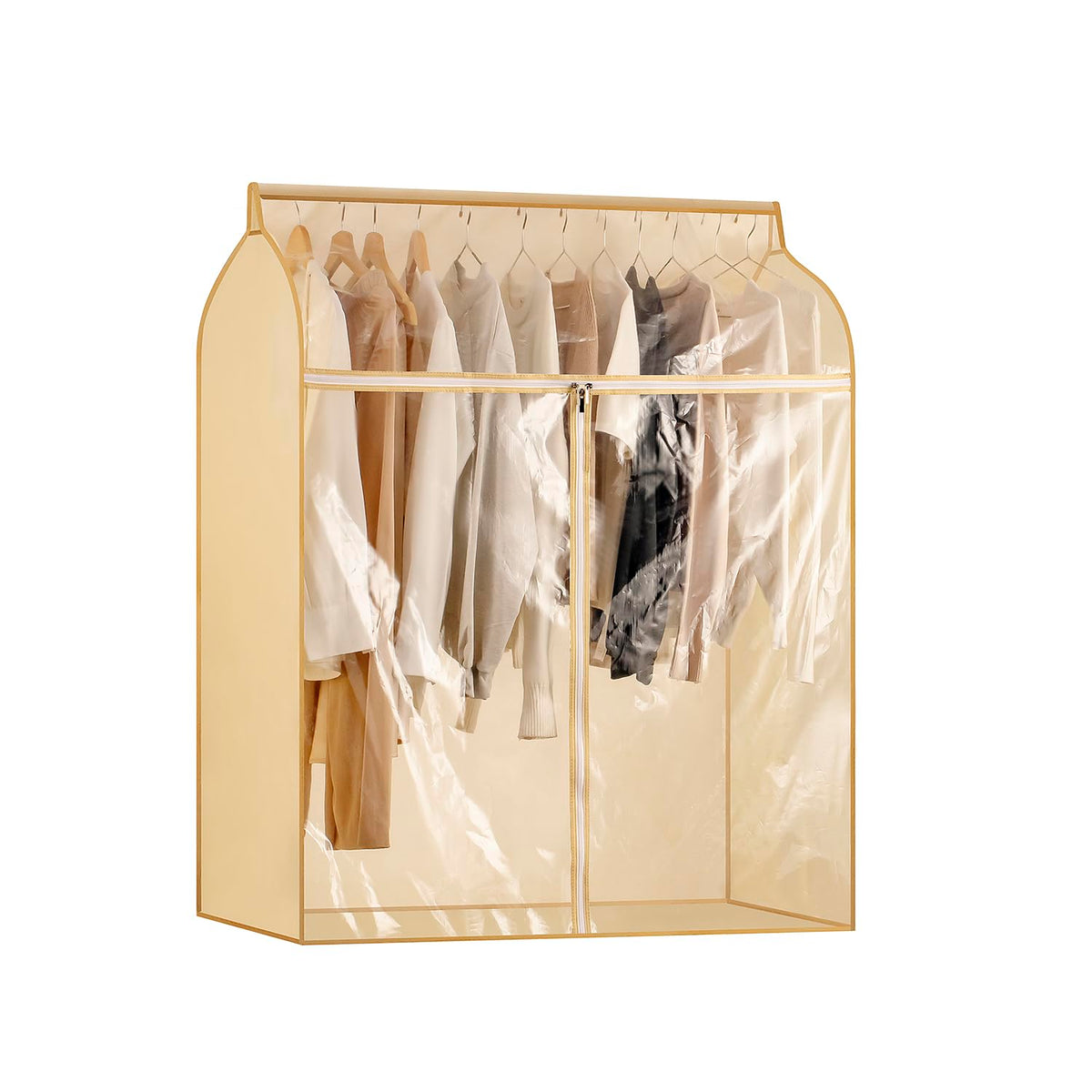 Garment Bags for Hanging Clothes Storage Closet Garment Rack Cover Dust Proof Coat Protector for Suits Jackets with Large Clear Window (Grey)