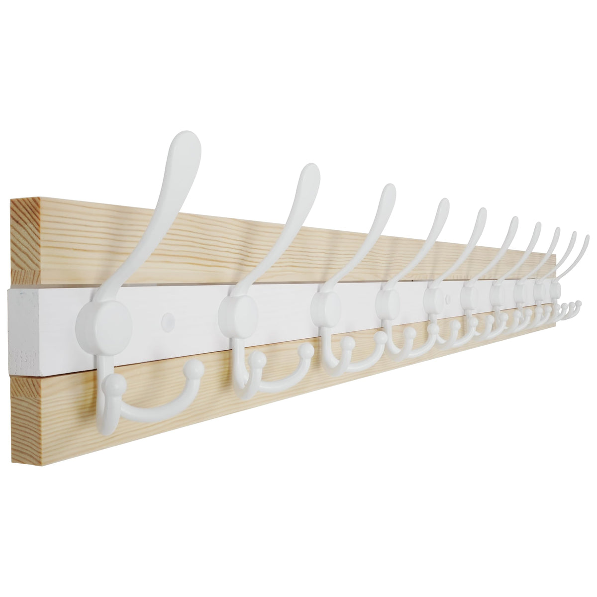 SKOLOO Rustic Coat Rack Wall Mount, 16" Stud Spacing, Solid Wood, Brown