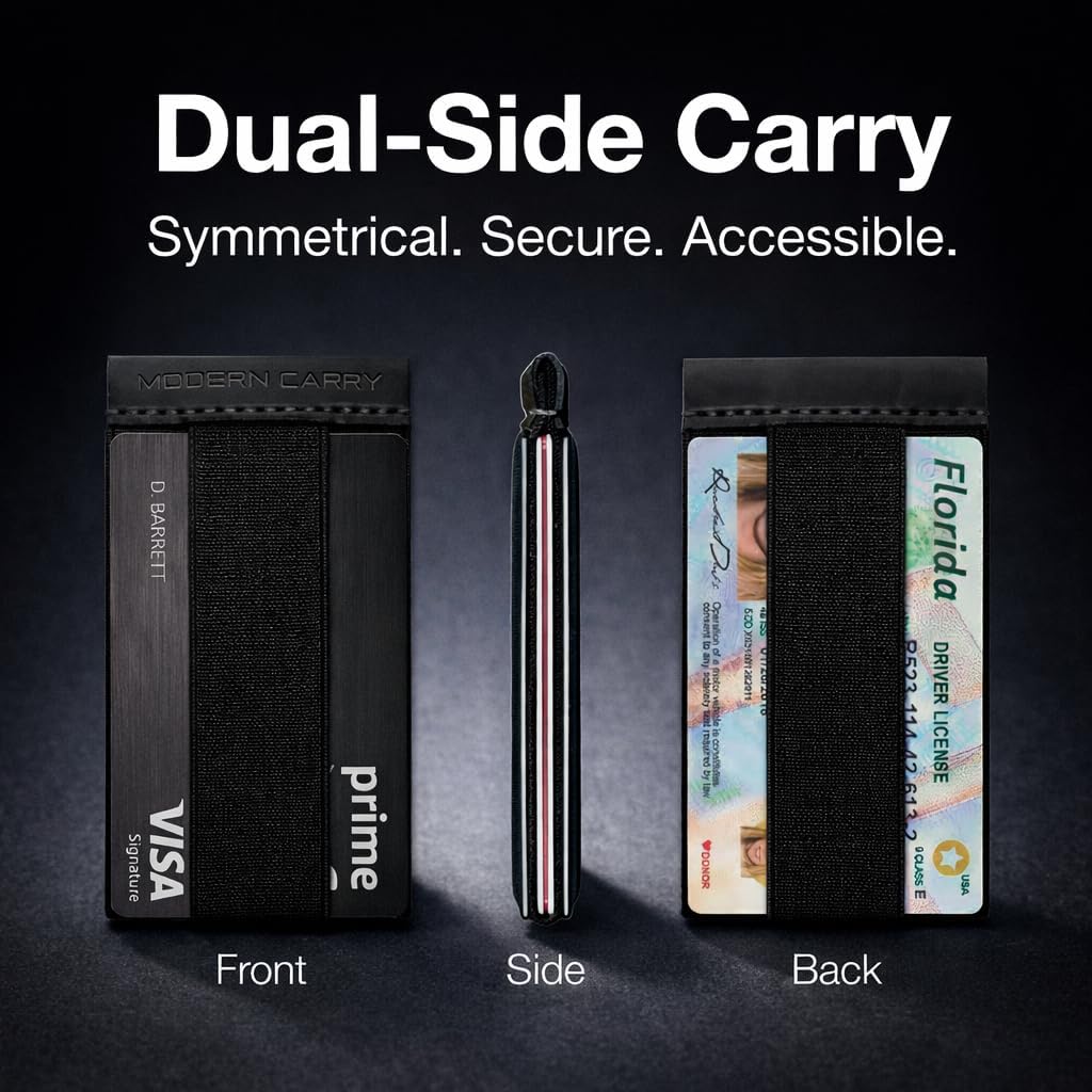 Modern Carry Quick Draw Eclipse Minimalist Card Holder – Fast Access with Secure Core Protection, Slim Front Pocket Wallet Alternative for Men & Women (Black)