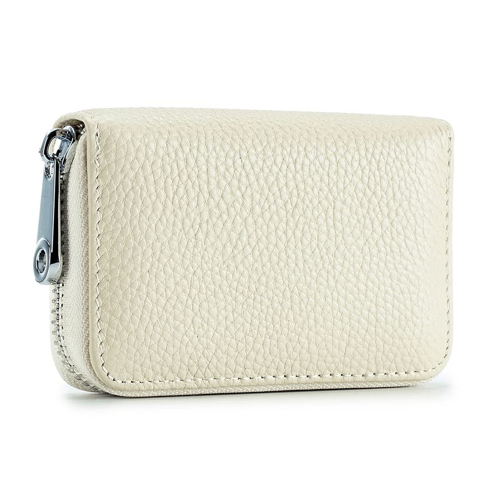 EASTNIGHTS RFID Credit Card Holder Genuine Leather Credit Card Wallet with Zipper