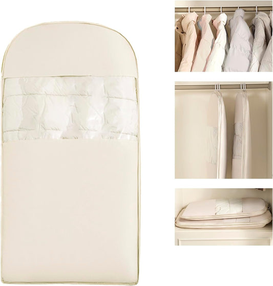 Space Saving Hanging Garment Bag with Self Compression Zipper。