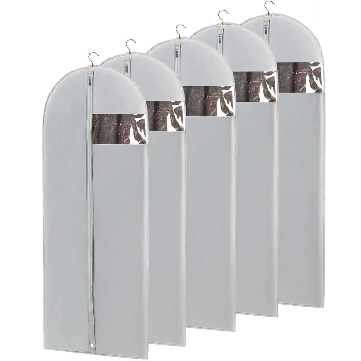 Garment Bags for Hanging Clothes 24" x 40"Coat Covers for Closet Foldable Washable Dress Bags for Hanging Clothes for Long Dress Dance Costumes Suits Gowns Coats