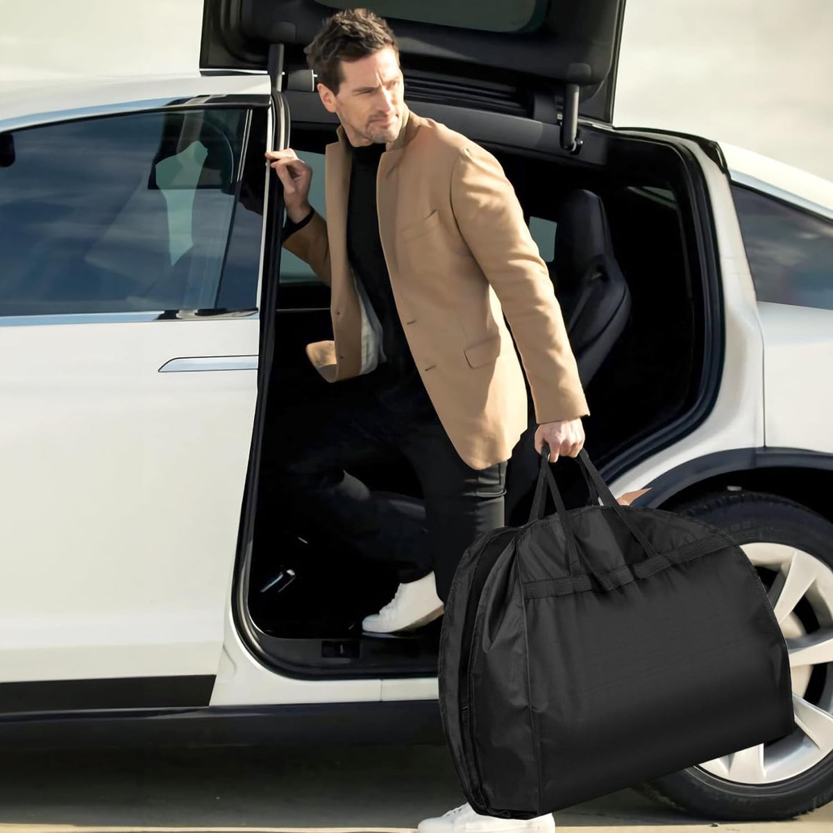 43" Heavy Duty Garment Bags for Travel 6.5" Gusseted Suit Bags for Closet Storage 2 Handles Hanging Clothes Bag with Pocket Mens Suit Cover for Shirts, Coats, Dresses, Suit Holder, 2 Pack