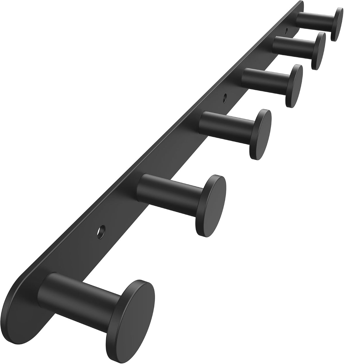 FORIOUS Hat Coat Rack Wall Mounted, 6 Wall Hooks SUS304 for Hanging Black