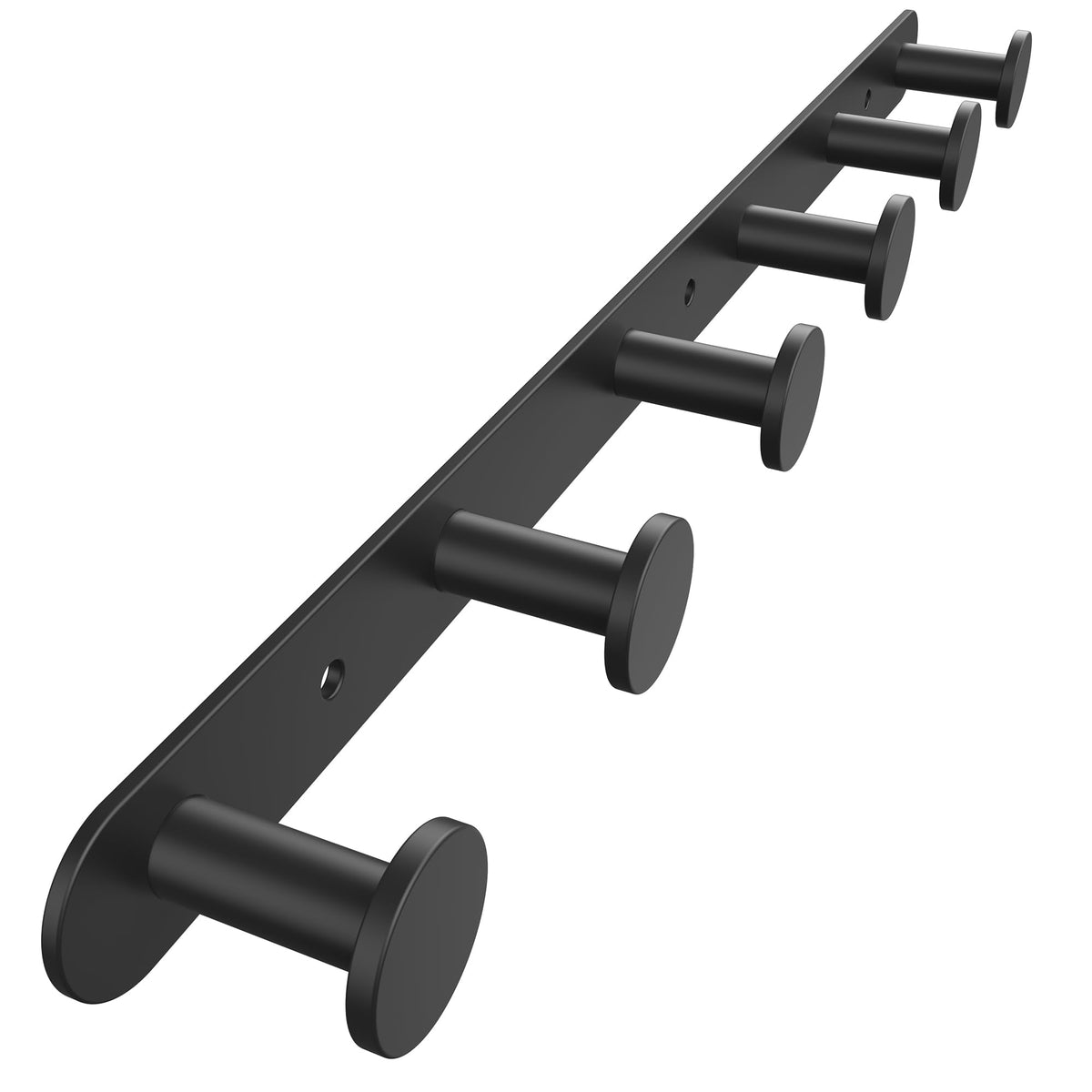 FORIOUS Hat Coat Rack Wall Mounted, 6 Wall Hooks SUS304 for Hanging Black