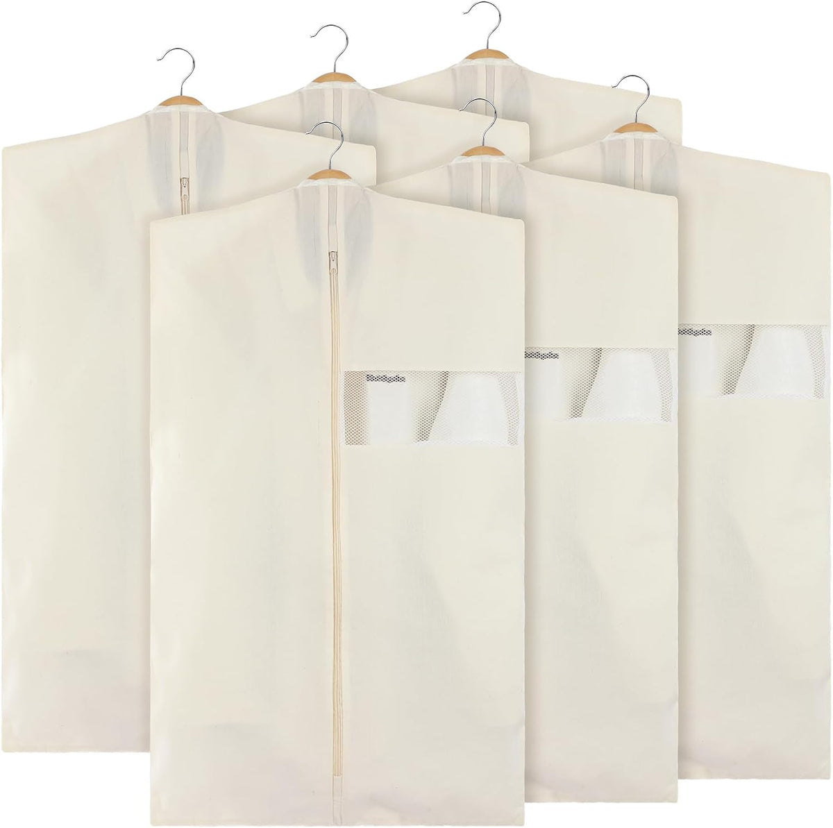 Aliceset 6 Pcs 40 Inches Cotton Garment Bags for Hanging Clothes