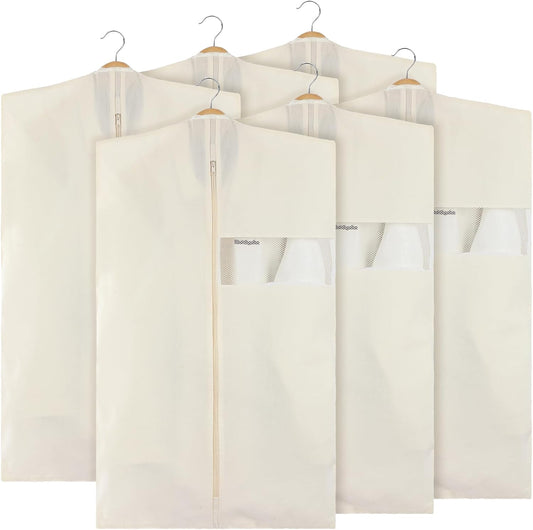 Aliceset 6 Pcs 40 Inches Cotton Garment Bags for Hanging Clothes
