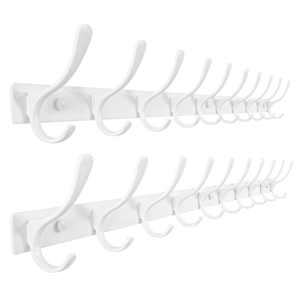 SKOLOO Coat Rack Wall Mounted - 6 Hooks, Heavy Duty, Stainless Steel, Metal Wall Hanger, Sturdy Coat Hooks for Hanging Coats, Jacket, Clothes, Hats - Black