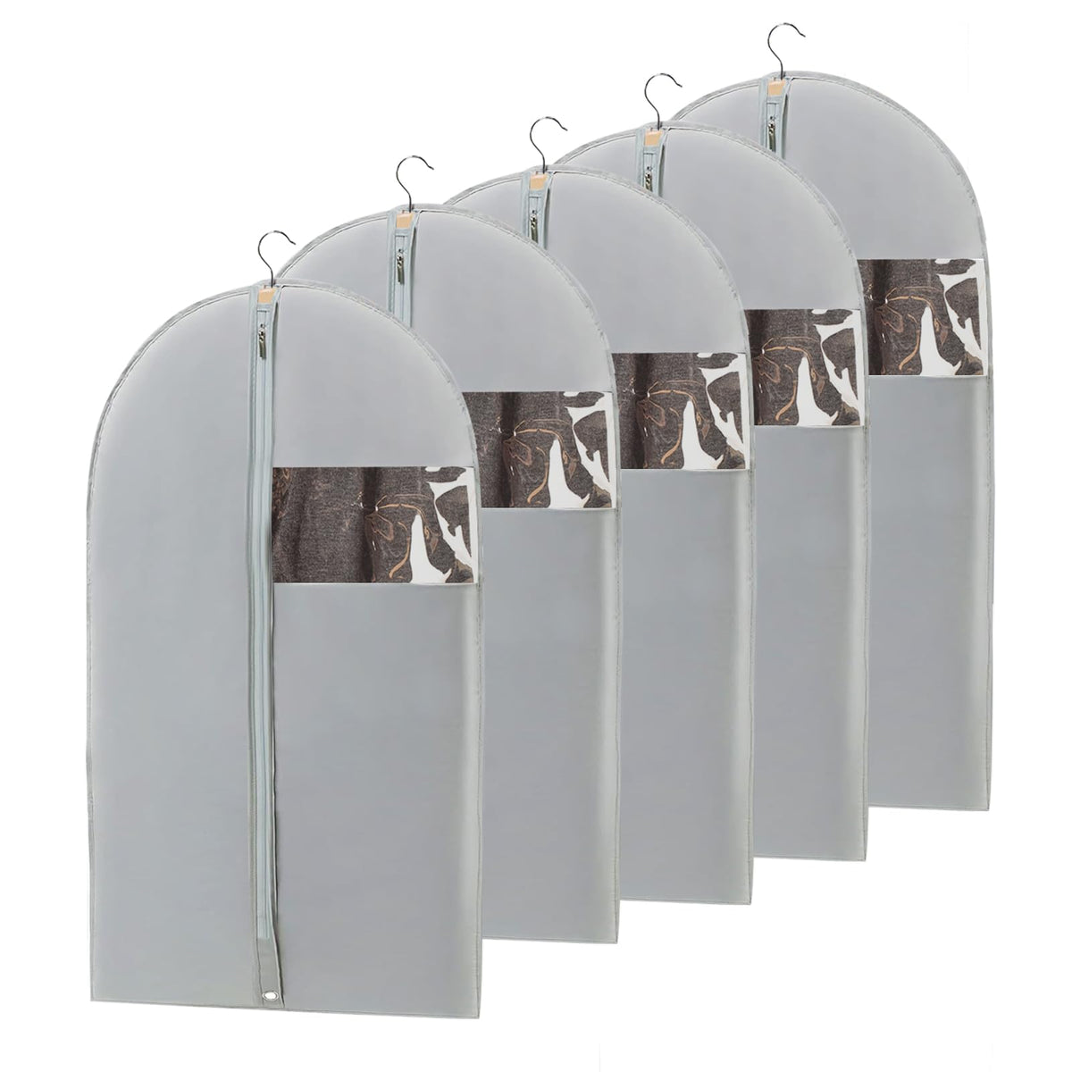 Garment Bags for Hanging Clothes 24" x 40"Coat Covers for Closet Foldable Washable Dress Bags for Hanging Clothes for Long Dress Dance Costumes Suits Gowns Coats
