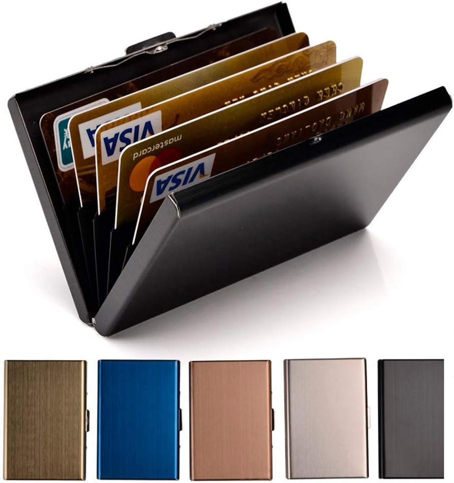 EASTNIGHTS Credit Card Holder Stainless Steel Credit Card Case Metal ID Card Holder RFID Wallets Business Card Holder for Women or Men