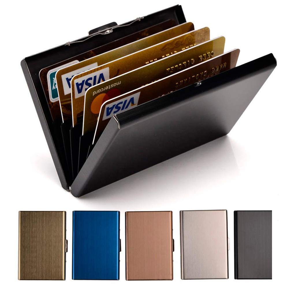 EASTNIGHTS RFID Credit Card Holder Metal Wallet Stainless Steel Credit Card Protector Case for Men or Women