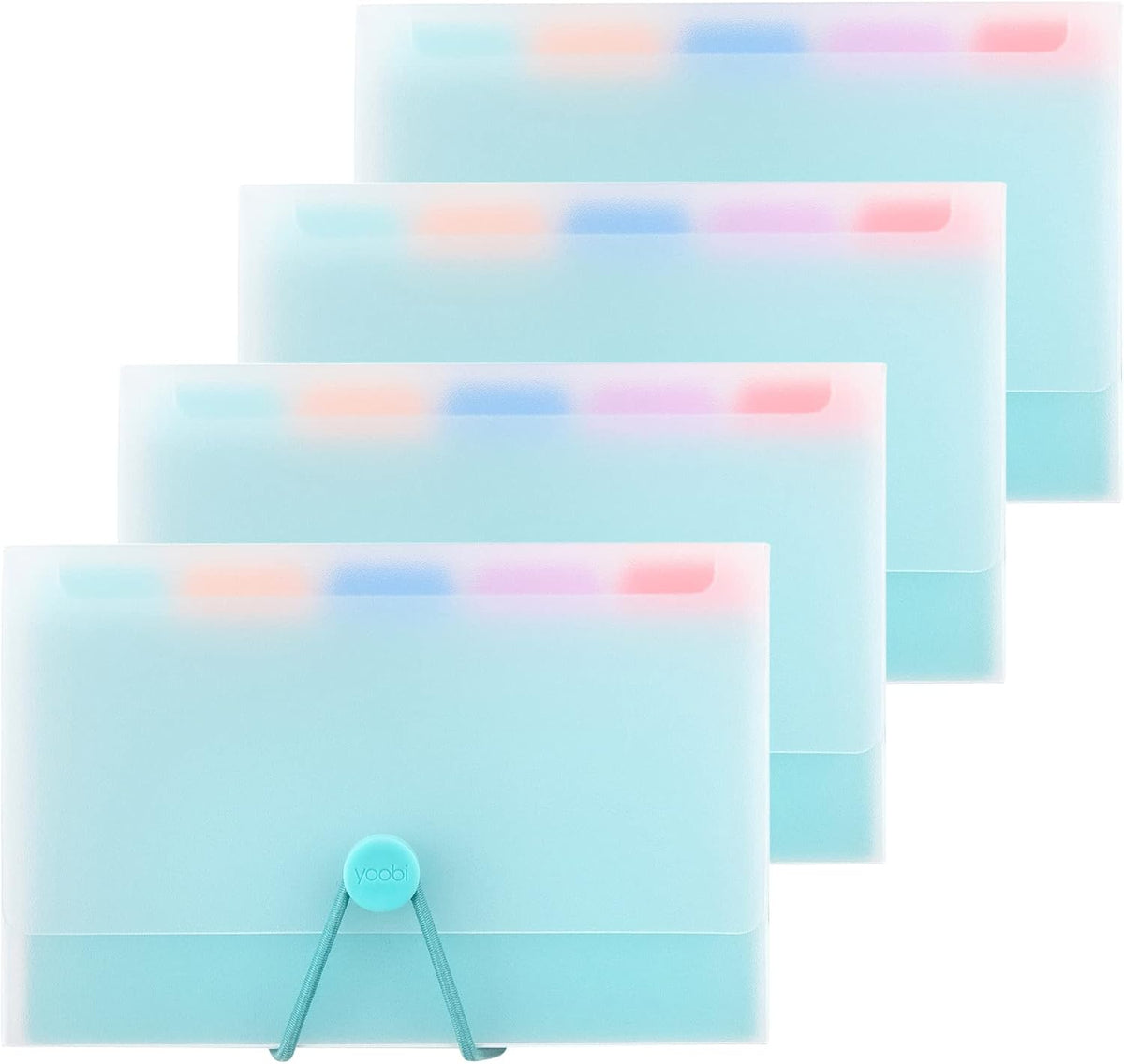 Yoobi Index Legal Dividers Card Holder Set 3x5 – Pack of 4 with Storage Cases & Tab Dividers – Holds 100 Cards Each – Colorful Note Card Organizer for Students, Teachers & Office Use