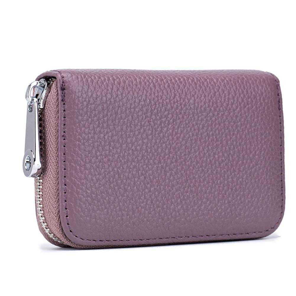 EASTNIGHTS RFID Credit Card Holder Genuine Leather Credit Card Wallet with Zipper