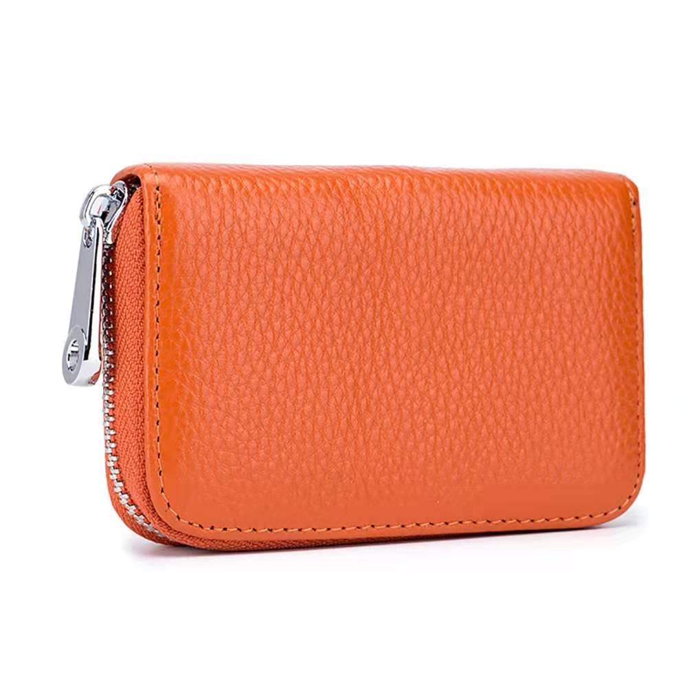 EASTNIGHTS RFID Credit Card Holder Genuine Leather Credit Card Wallet with Zipper