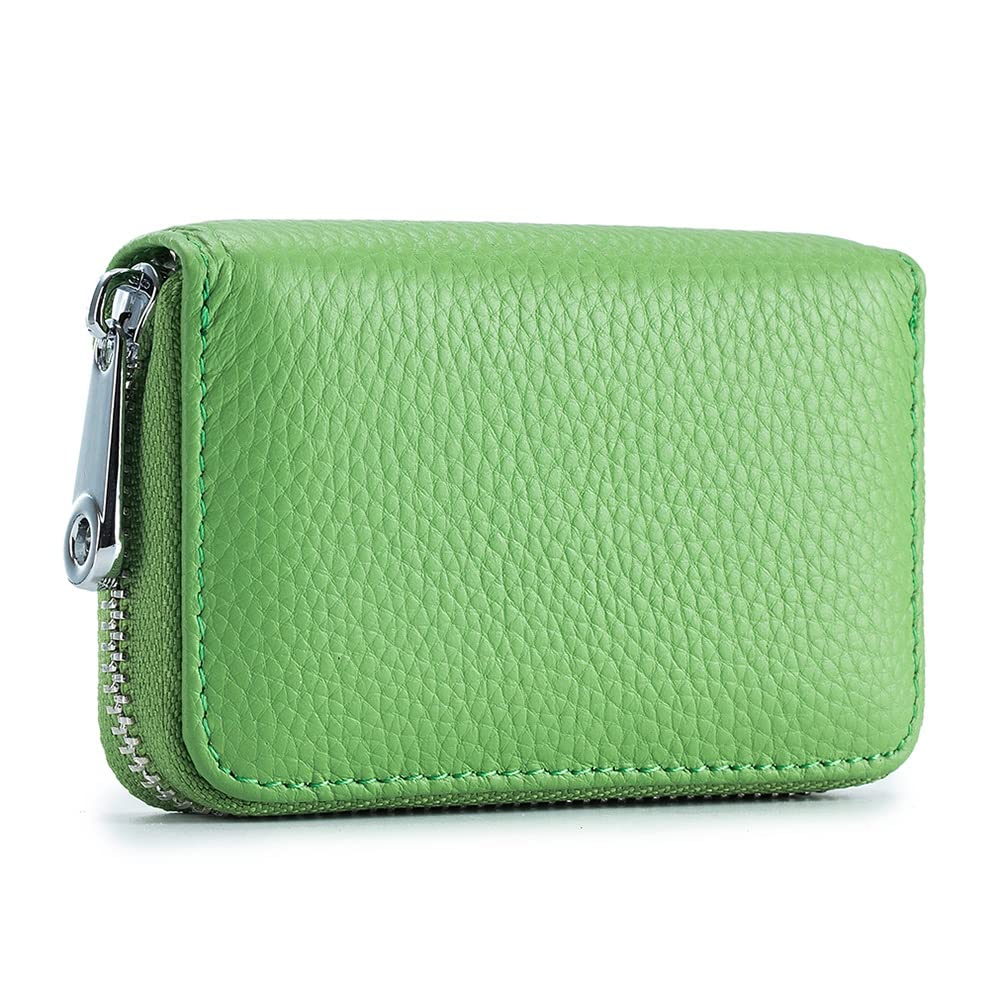 EASTNIGHTS RFID Credit Card Holder Genuine Leather Credit Card Wallet with Zipper